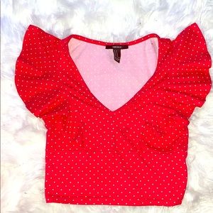 Red polkadot top